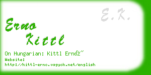 erno kittl business card